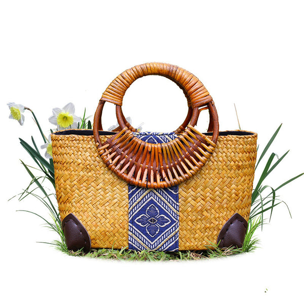 Borsa vintage in paglia fatta a mano