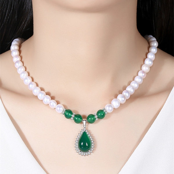 Collana di perle di conchiglia in argento 925
