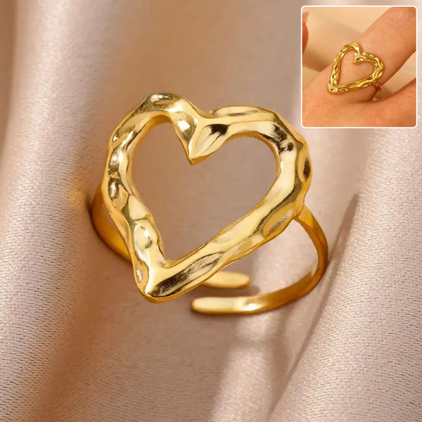 Anello regolabile in acciaio inossidabile Retro Love