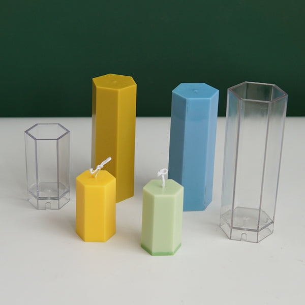 Stampo per candela esagonale in plastica acrilica