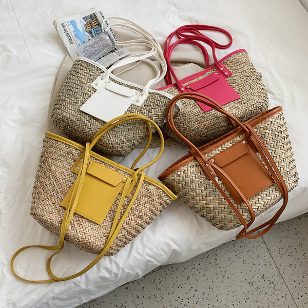 Borsa intrecciata in alghe marine, borsa da donna