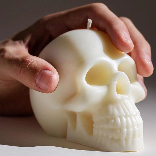 Stampo in silicone per candele a forma di teschio 3D, fai da te, sapone fatto a mano, gesso epossidico, strumenti per colata artigianale.