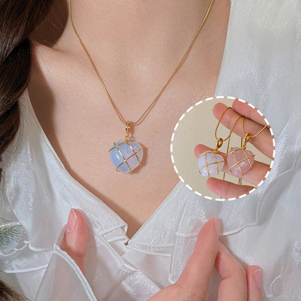 Collana con pietra di luna alla moda per la collana di ragazze con principessa dei cartoni animati, gioielli originali